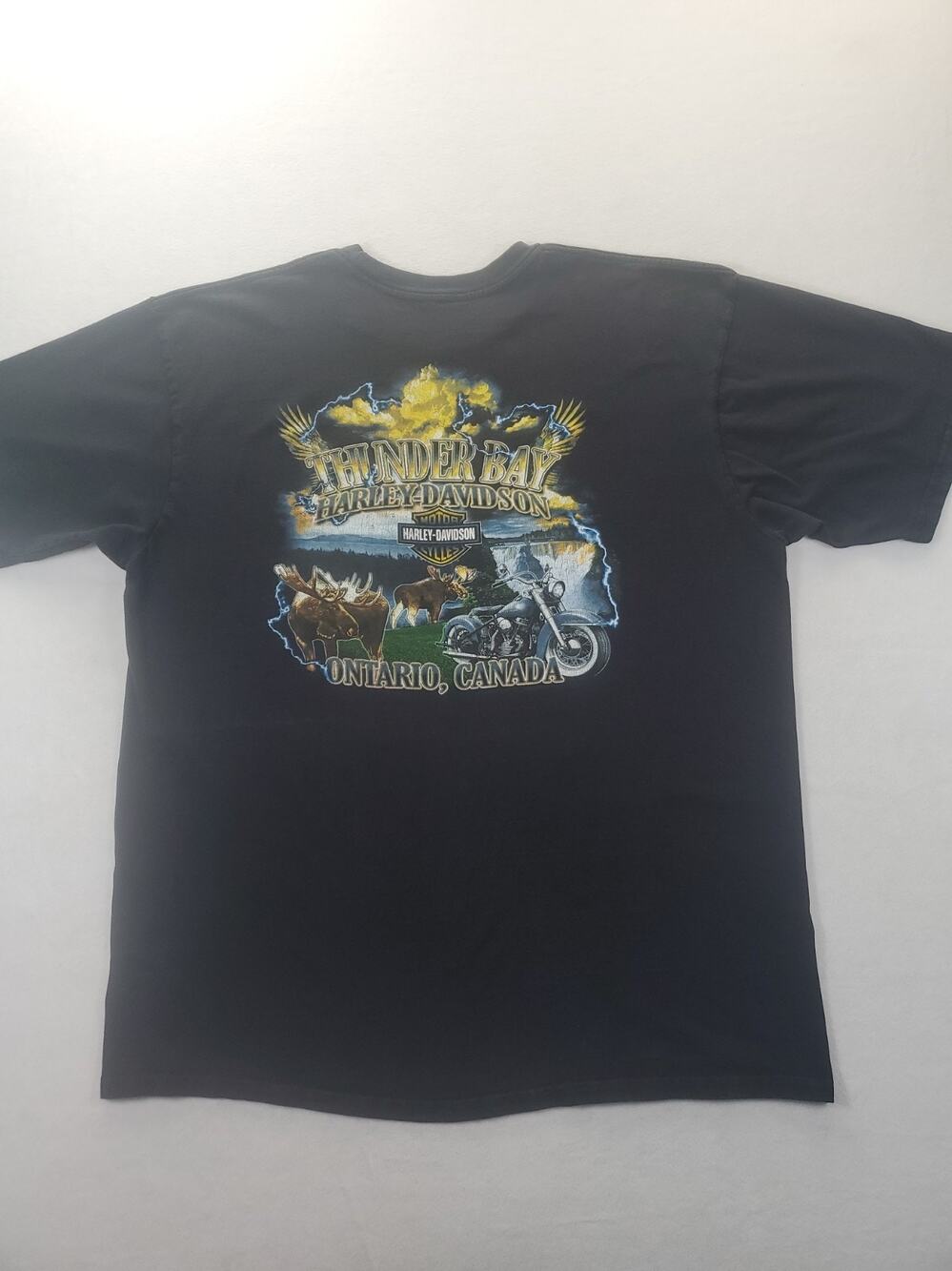 Harley-Davidson Woman Sitting On Motorcycle/ Thunder Bay Ontario Canada Tshirt